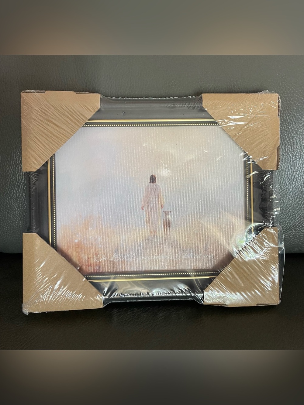 Christian Wall Art Print - Shepherd and Lamb in Soft Neutrals